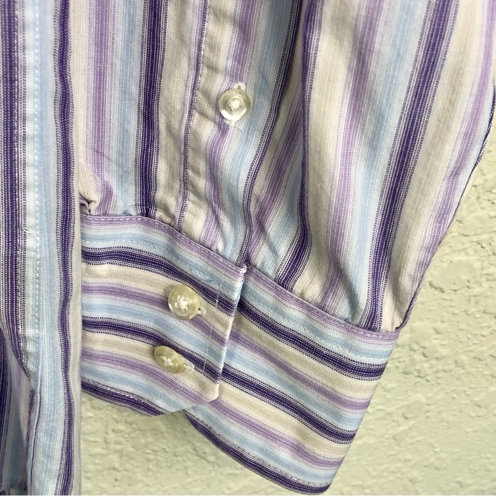 Fusione Purlple Strip Dress Shirt - Picture 13 of 16